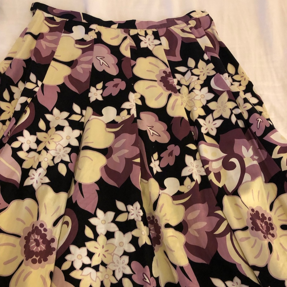 Aline pleated floral skirt